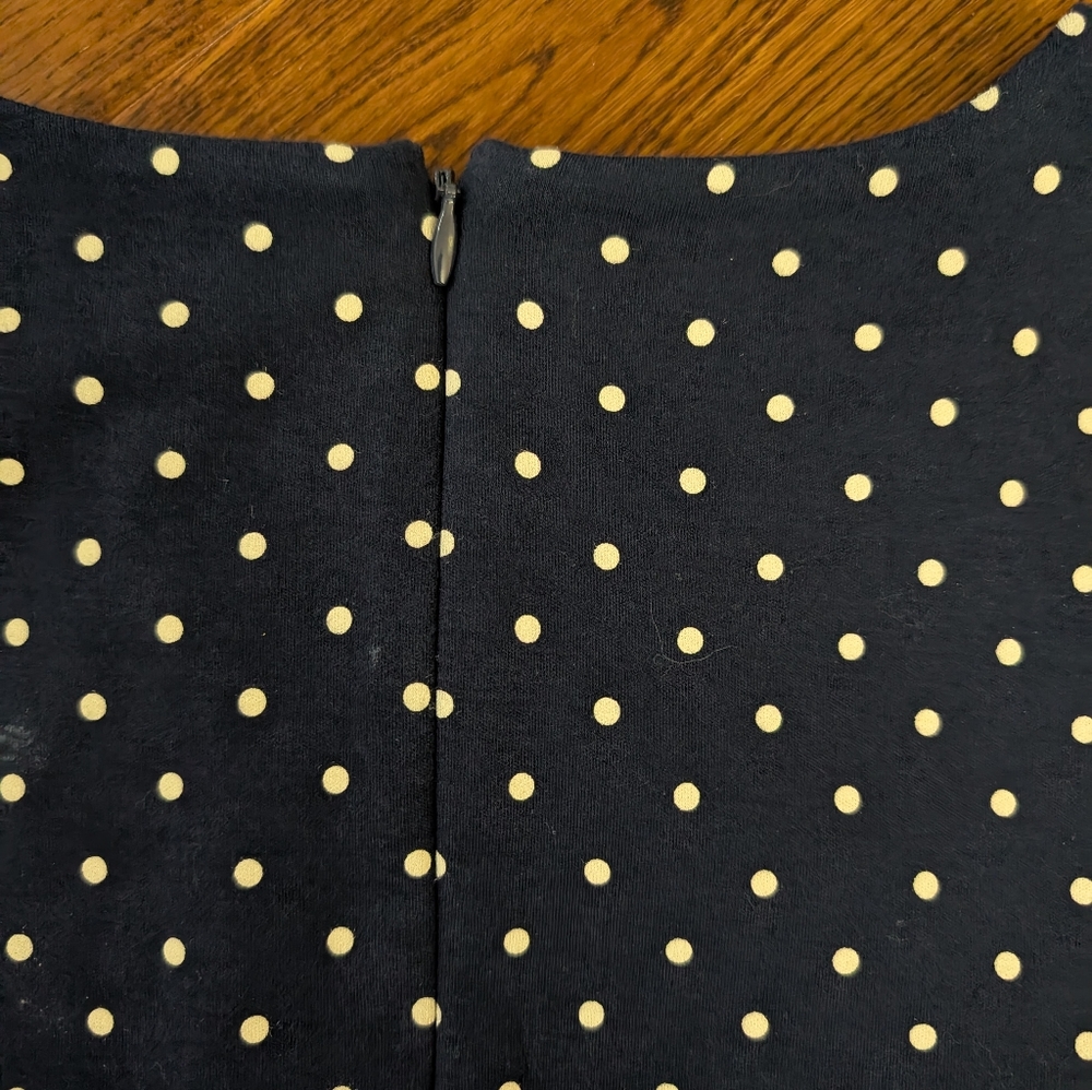 EUC Ladies Old Navy Polka Dot Sheath Midi 3/4 Sleeve Dress Size Small TALL - Picture 7 of 9